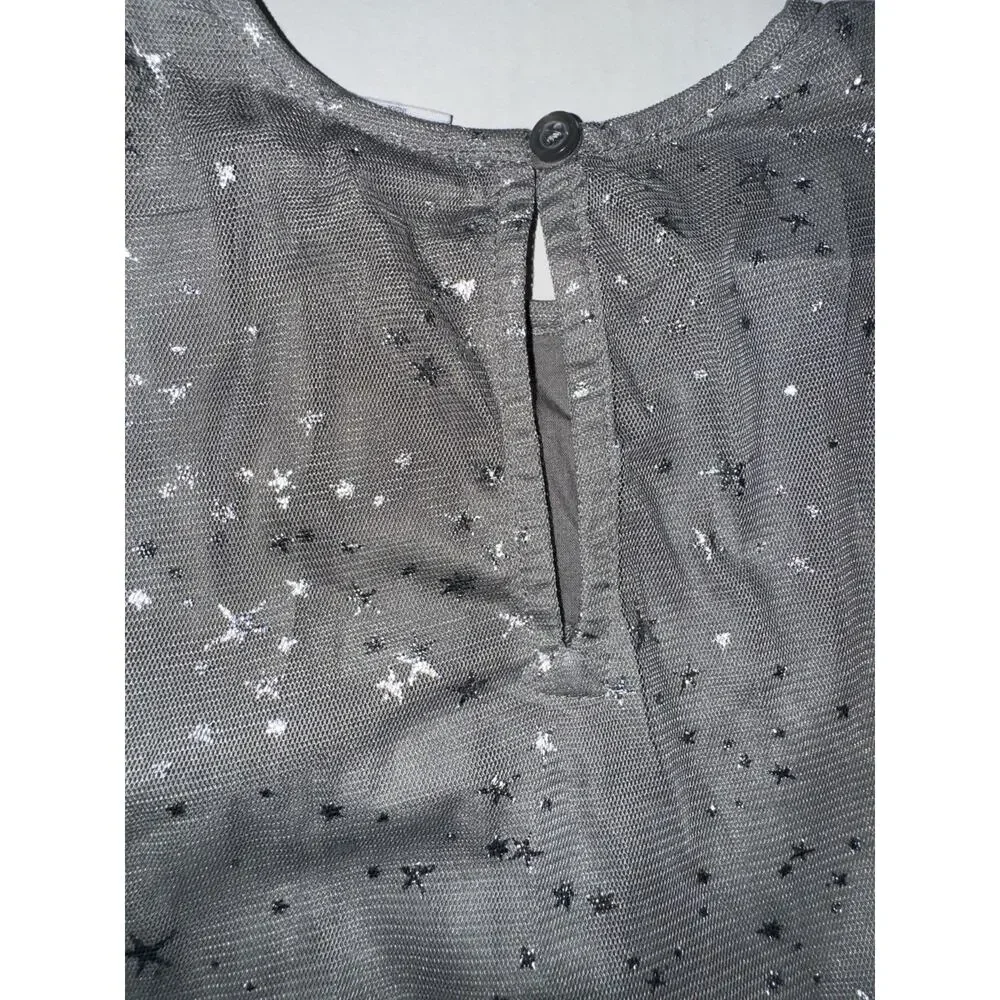 Baby Gap‎ Girls 5 Dress Tulle Ruffle Sleeve Metallic Stars Party Causal